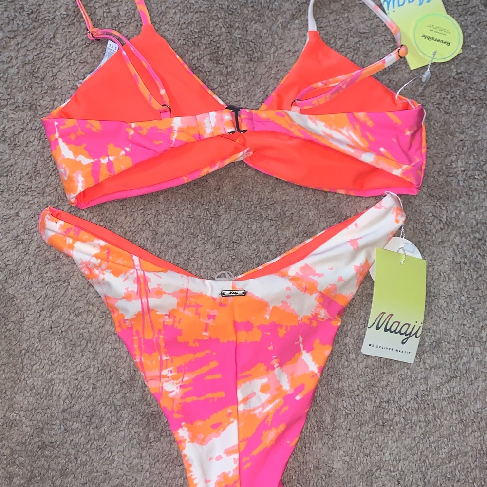 Maaji Neon Pink and Orange Bikini medium - Picture 5 of 6